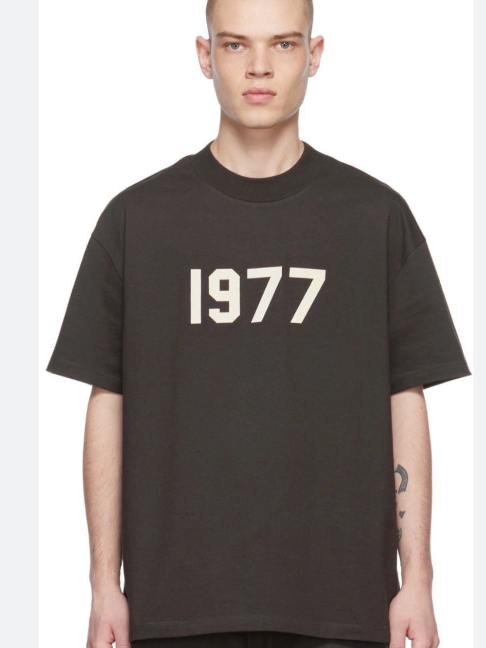Fear of God Black Short Sleeve Tee with '1977' Graphic